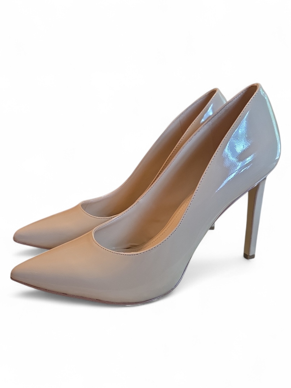 Nine West Tatiana Nude Patent Leather Pointed-Toe Stiletto Pump Size 10 - Picture 5 of 9